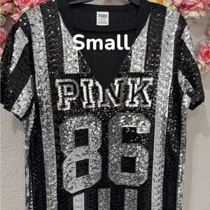 Black and Silver Sequin PINK 86 Top LIMITED EDITION (New)